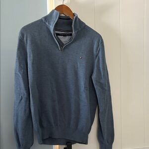 Tommy Hilfiger Men's Zip-Up Blue Sweater